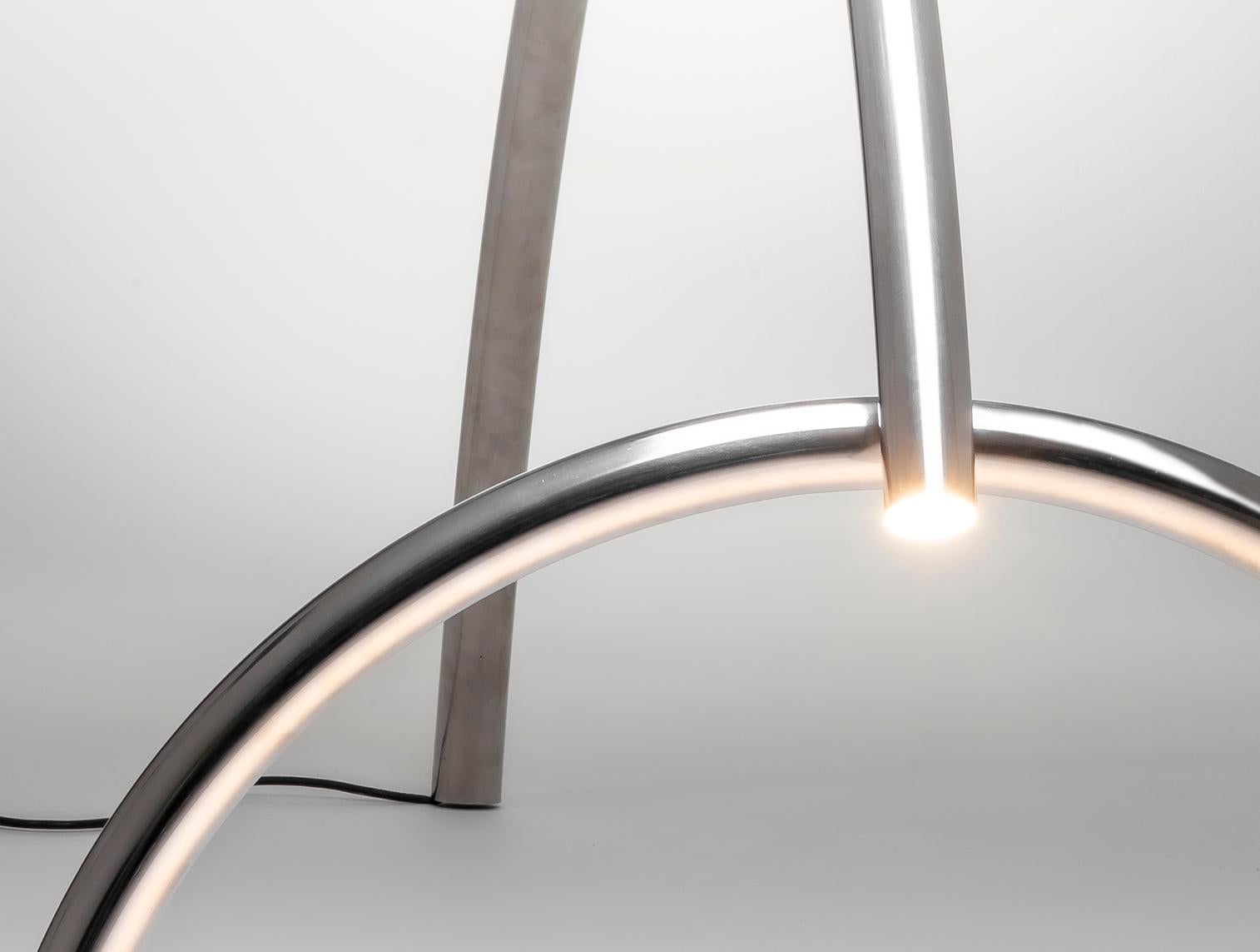 Tubs i Llums 02 by Max Enrich, Handcrafted Stainless Steel Floor Lamp For Sale 2