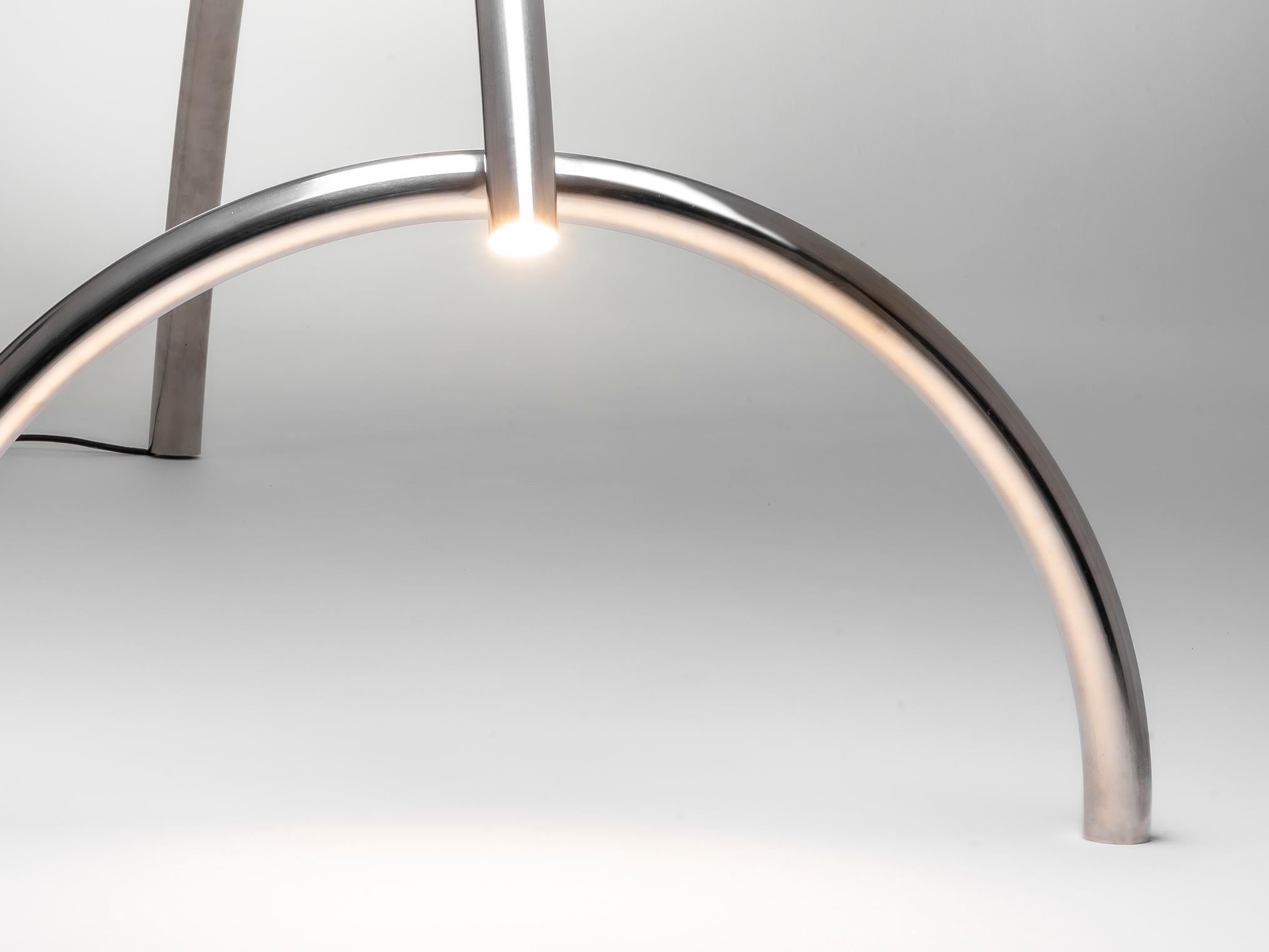 Tubs i Llums 02 by Max Enrich, Handcrafted Stainless Steel Floor Lamp For Sale 3