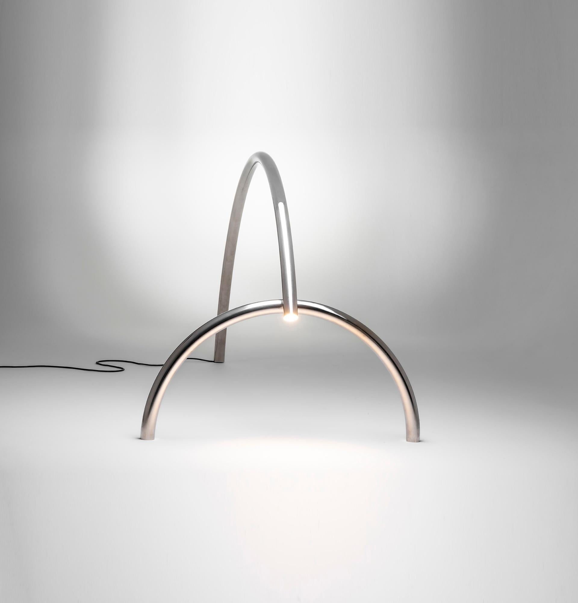Tubs i Llums 02 by Max Enrich, Handcrafted Stainless Steel Floor Lamp For Sale 4