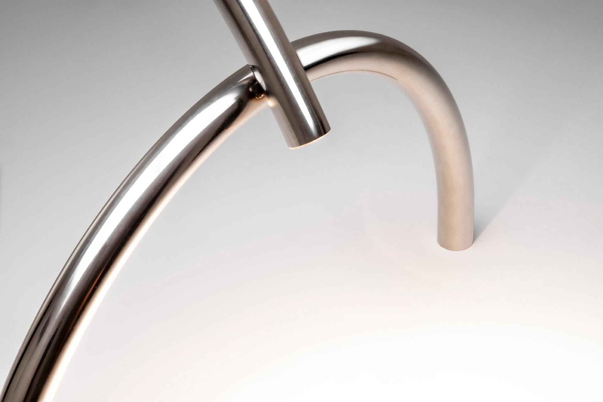 Tubs i Llums 02 by Max Enrich, Handcrafted Stainless Steel Floor Lamp For Sale 5
