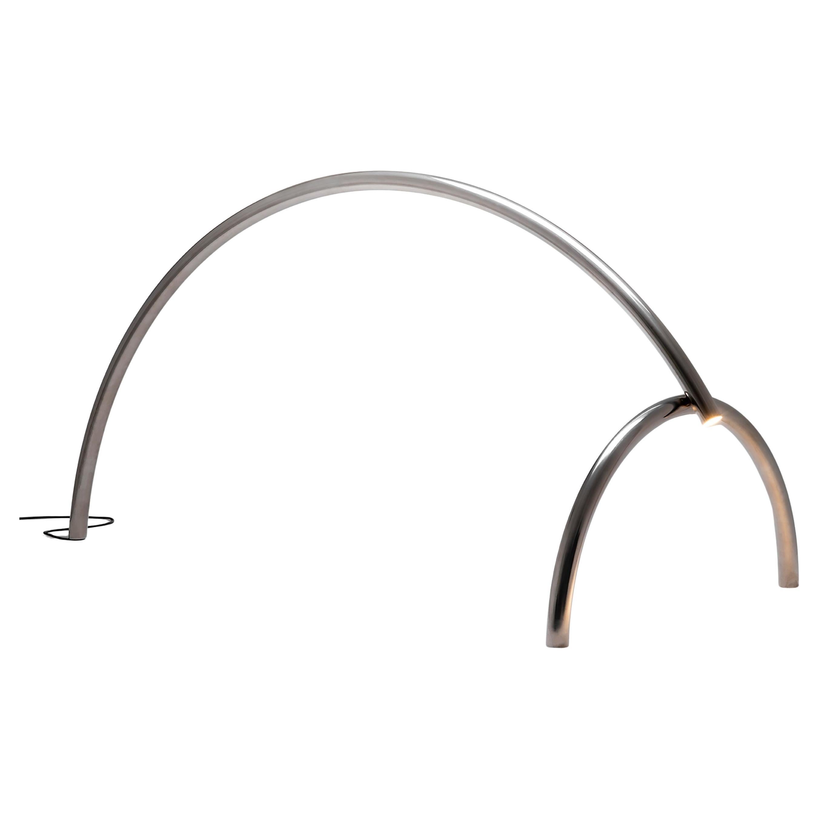 Tubs i Llums 02 by Max Enrich, Handcrafted Stainless Steel Floor Lamp For Sale