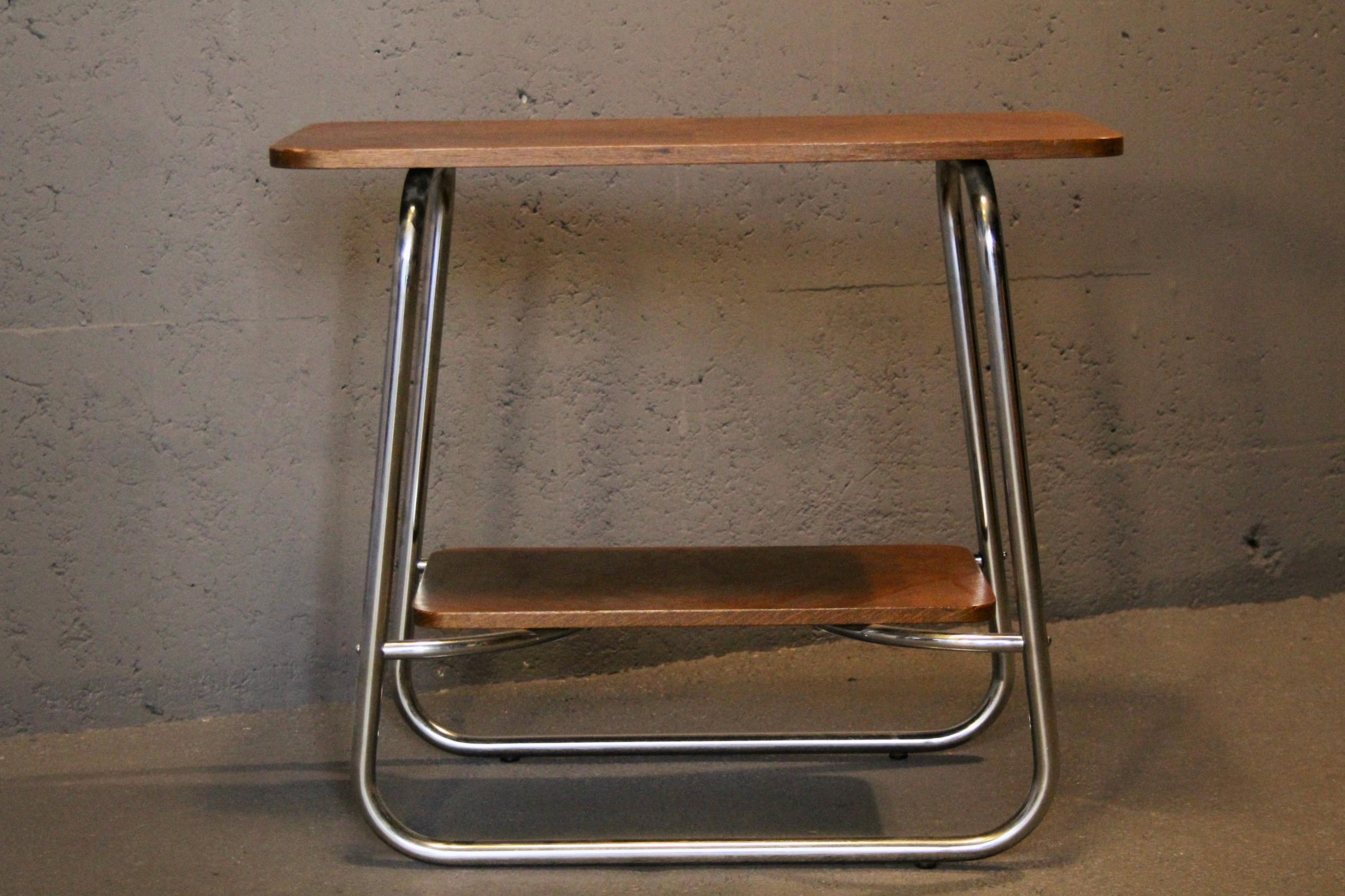 Milieu du XXe siècle Table à thé en tube et Wood Wood en vente