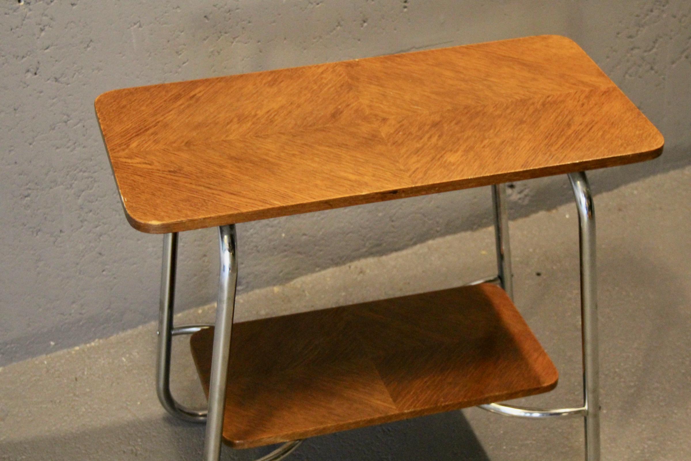 Métal Table à thé en tube et Wood Wood en vente