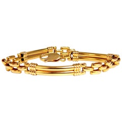 Tubular Arch High Shine Link Bracelet 14 Karat