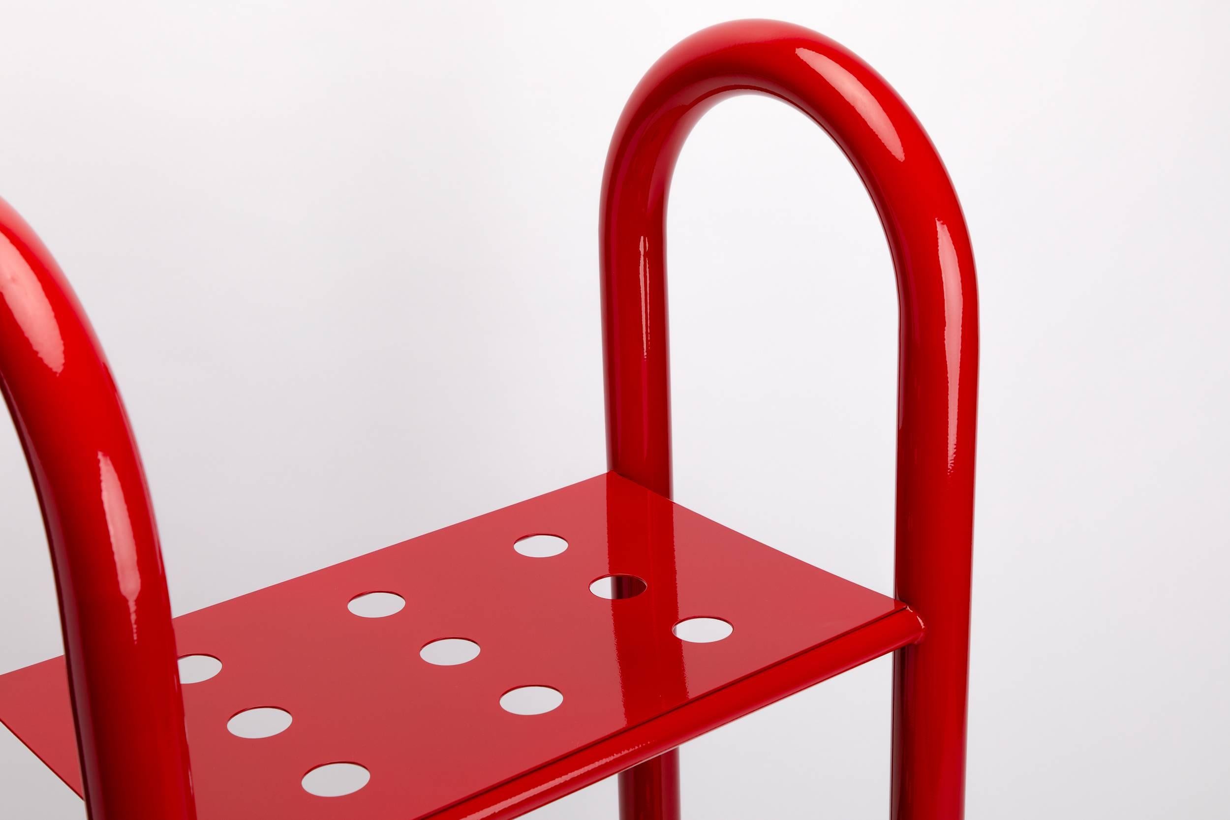 Powder-Coated Tubular Bookshelf by Another Human, Small, Modern Sculptural Bookshelf