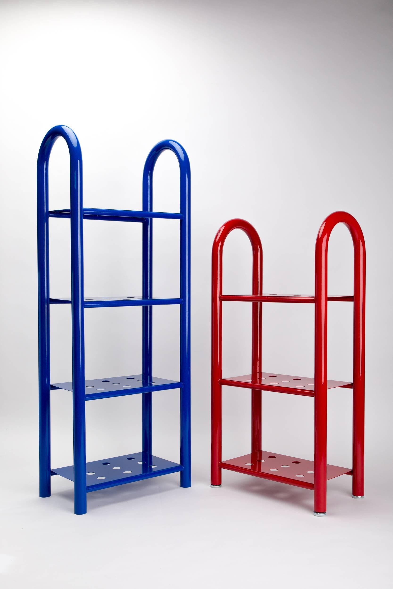 Powder-Coated Tubular Bookshelf by Another Human, Small, Modern Sculptural Bookshelf