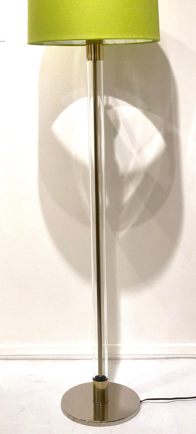 Tubular Brass and Glass Floor Lamp by Laurel Lamp Company For Sale at
