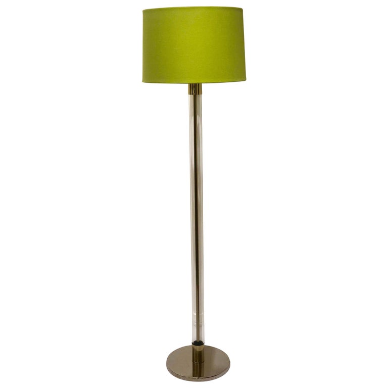 Tubular Brass And Glass Floor Lamp By Laurel Company