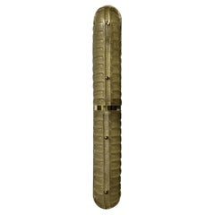 Tubular Brass and Murano Glass Wall Sconces