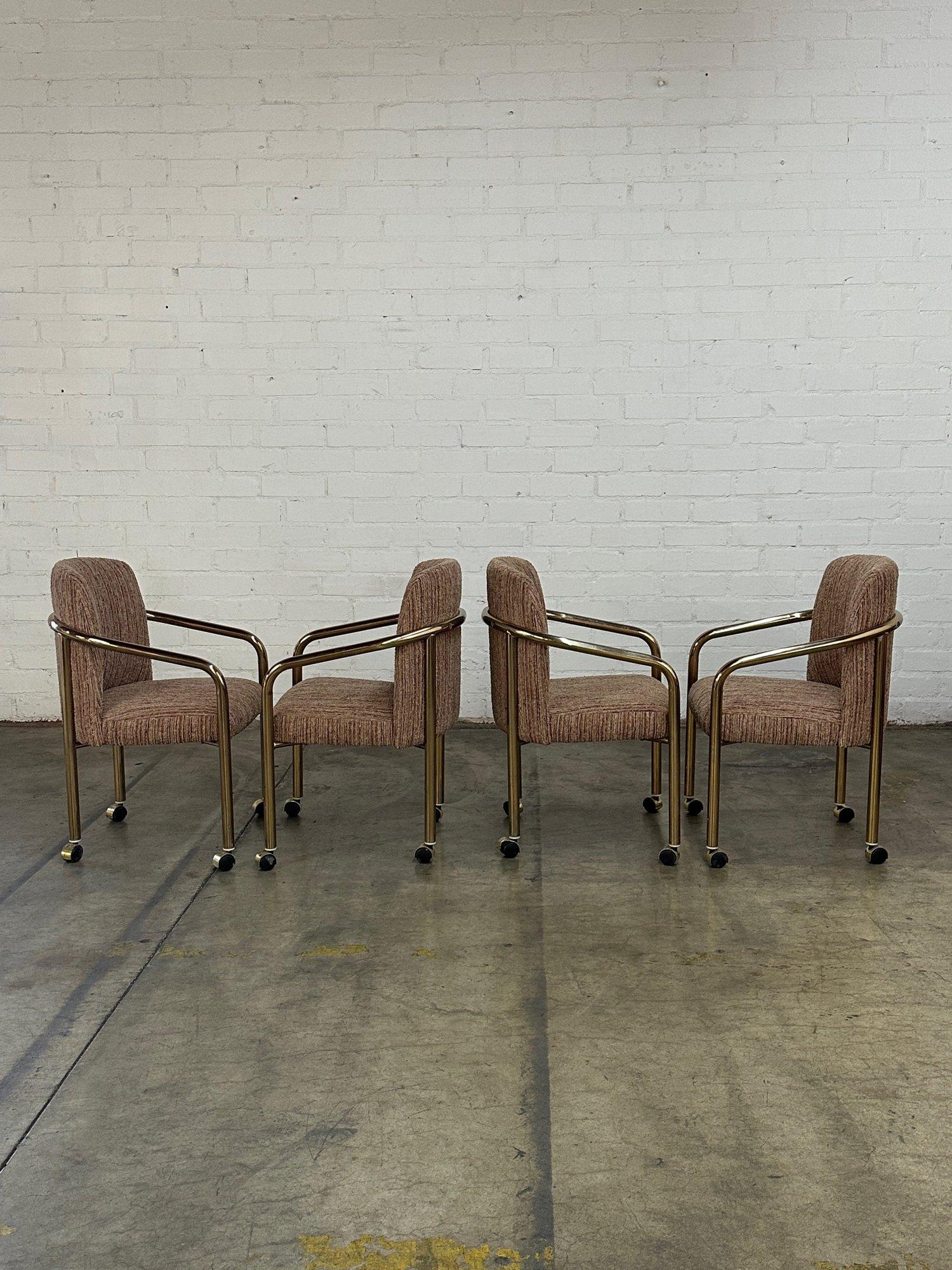 Tubular Brass Chairs by ChromeCraft- Set of Four For Sale 4