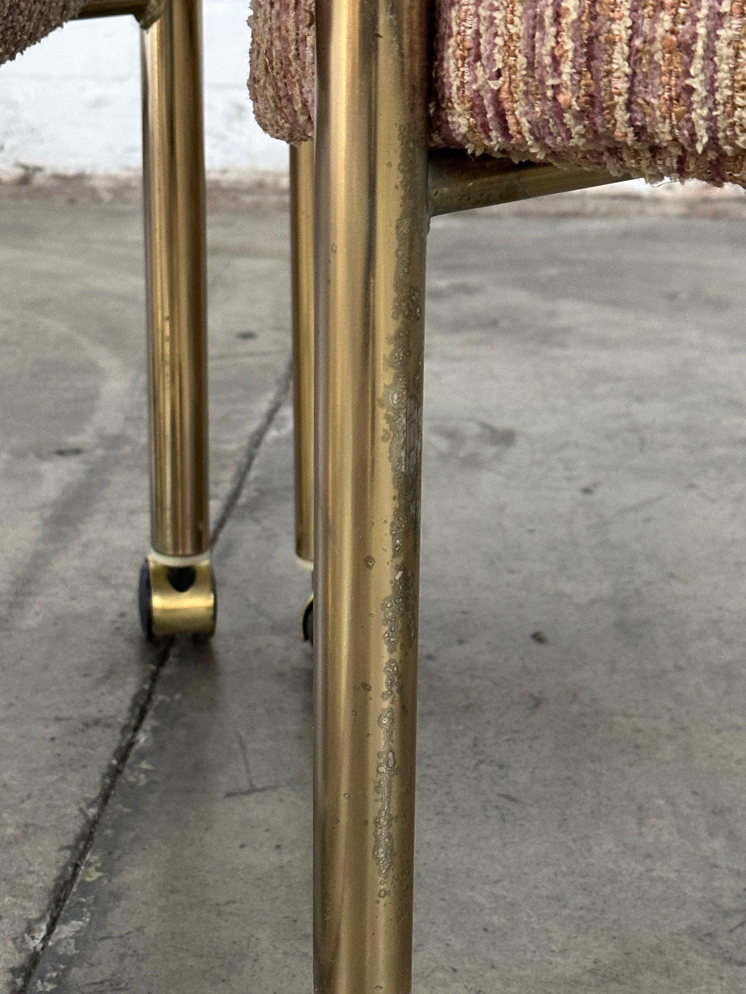 Tubular Brass Chairs by ChromeCraft- Set of Four For Sale 7