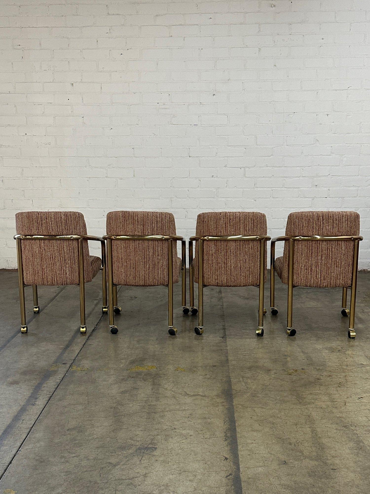 Tubular Brass Chairs by ChromeCraft- Set of Four For Sale 9