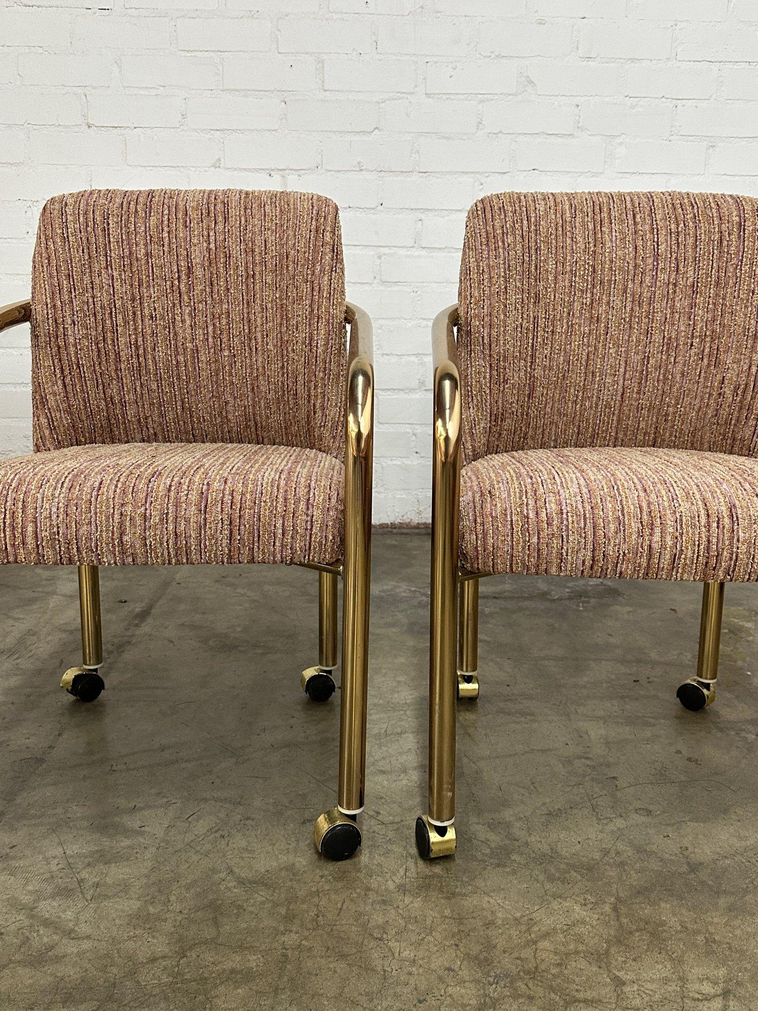 Late 20th Century Tubular Brass Chairs by ChromeCraft- Set of Four For Sale