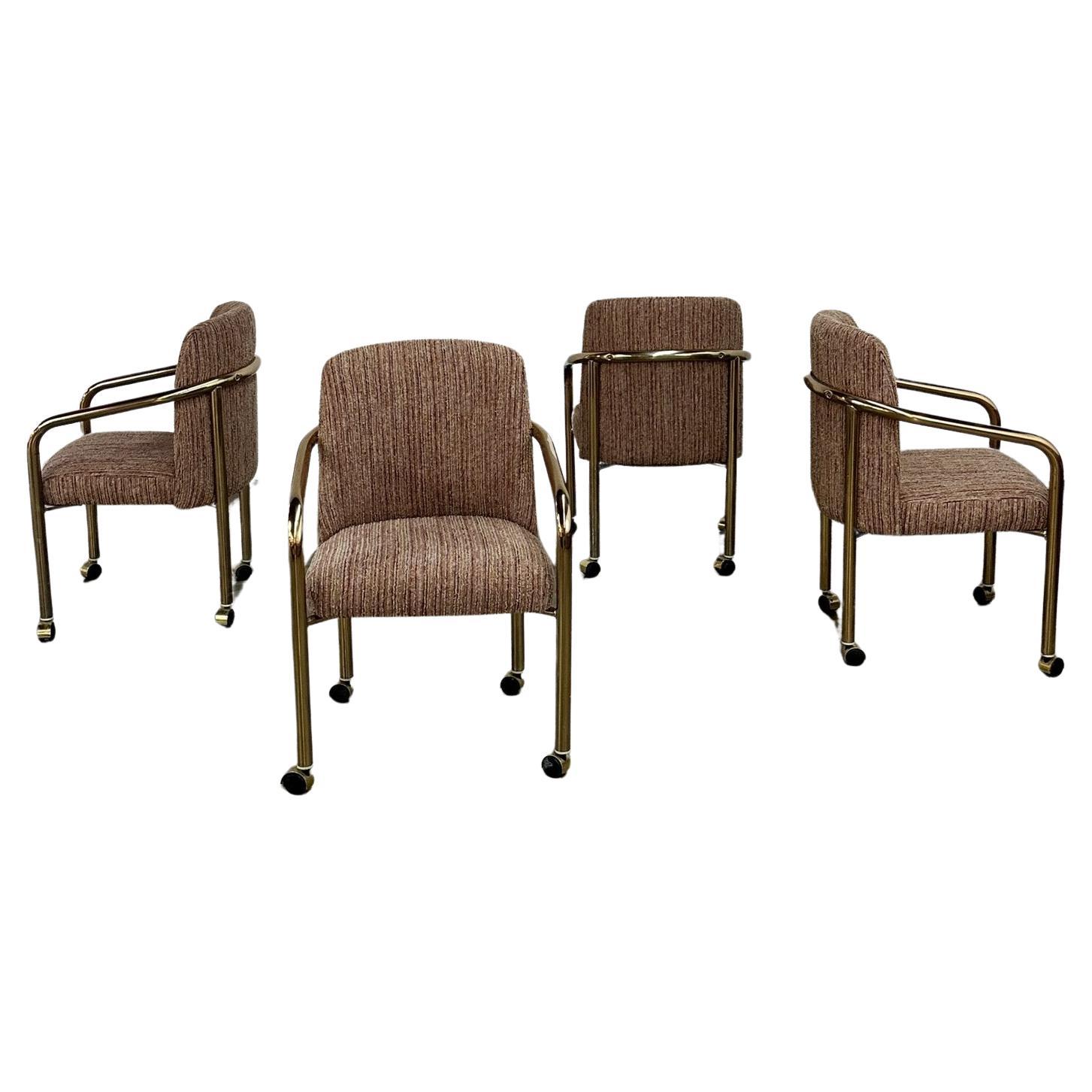 Tubular Brass Chairs by ChromeCraft- Set of Four