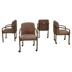 Vintage Tubular Brass Chairs by ChromeCraft- Set of Four