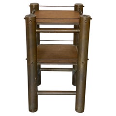 Mesa auxiliar de latón tubular, EE.UU., años 70