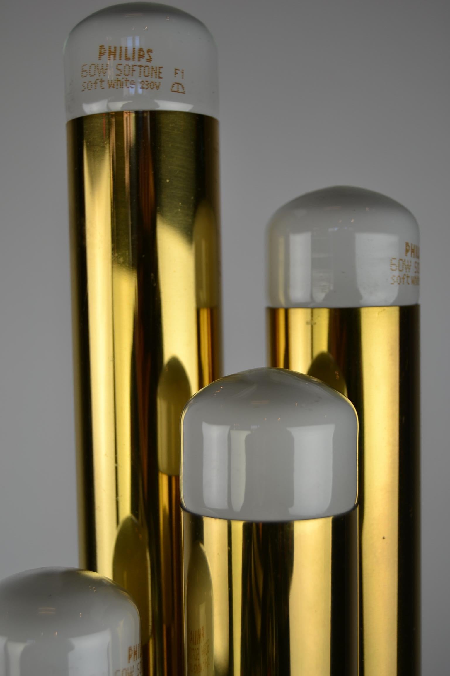 Tubular Brass Table Lamp by Gaetano Sciolari for Boulanger, 1970s  5