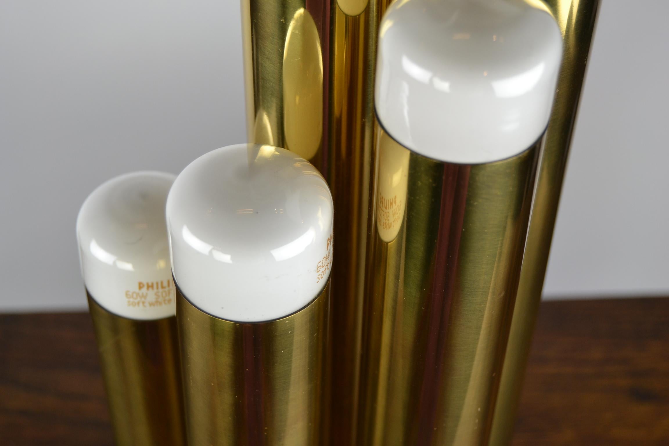 Tubular Brass Table Lamp by Gaetano Sciolari for Boulanger, 1970s  7
