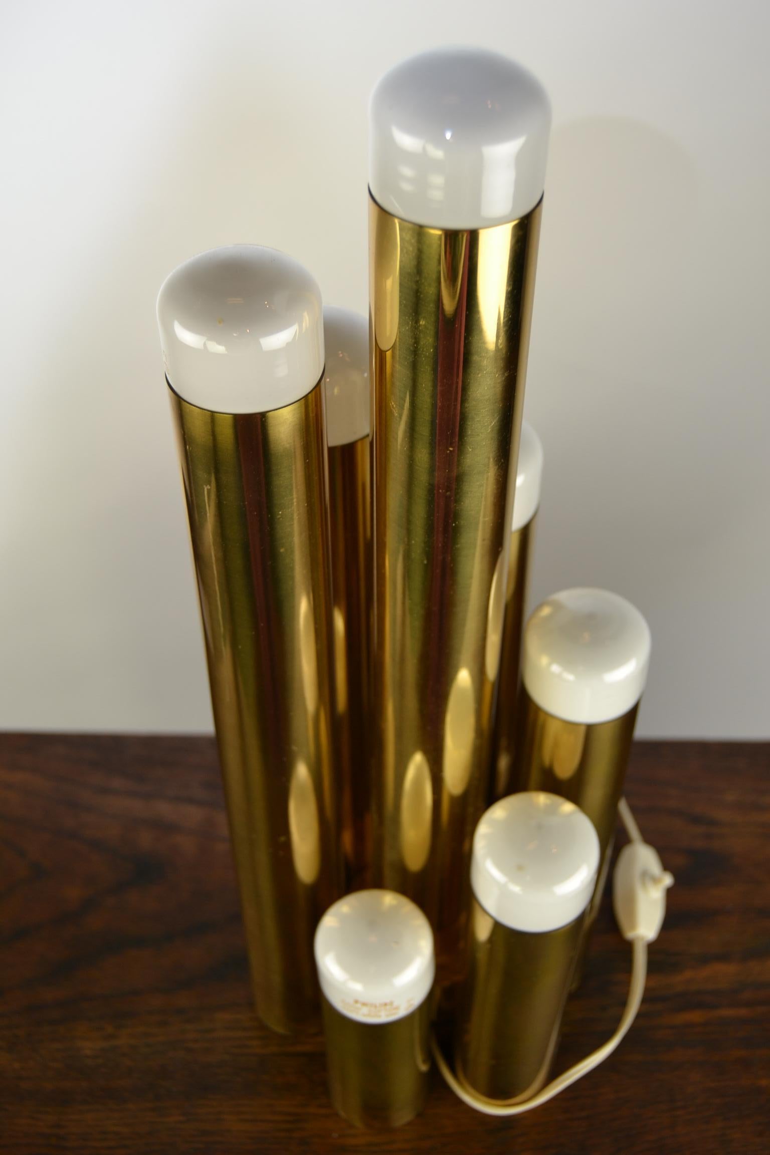 Tubular Brass Table Lamp by Gaetano Sciolari for Boulanger, 1970s  8