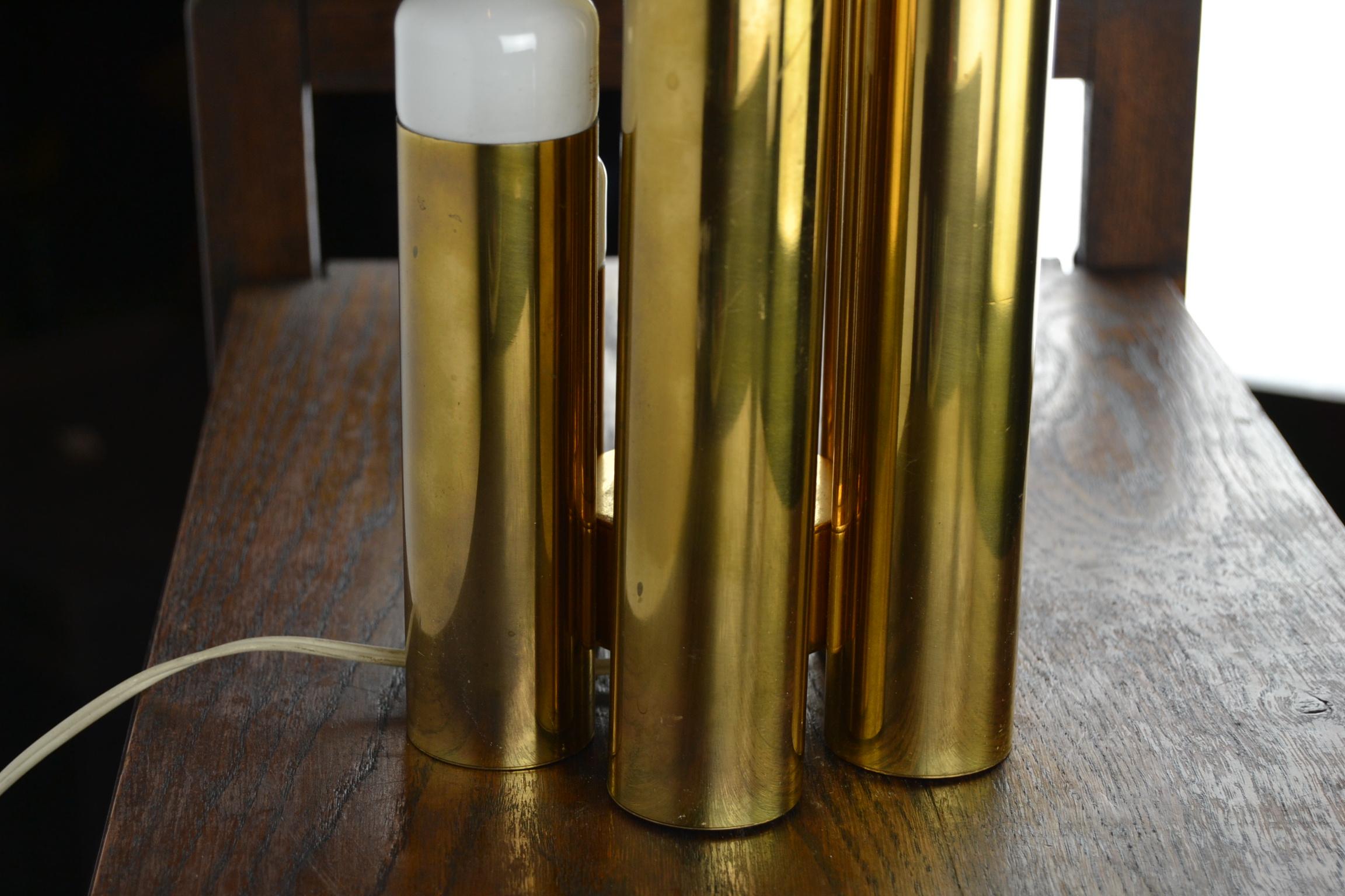 Tubular Brass Table Lamp by Gaetano Sciolari for Boulanger, 1970s  9