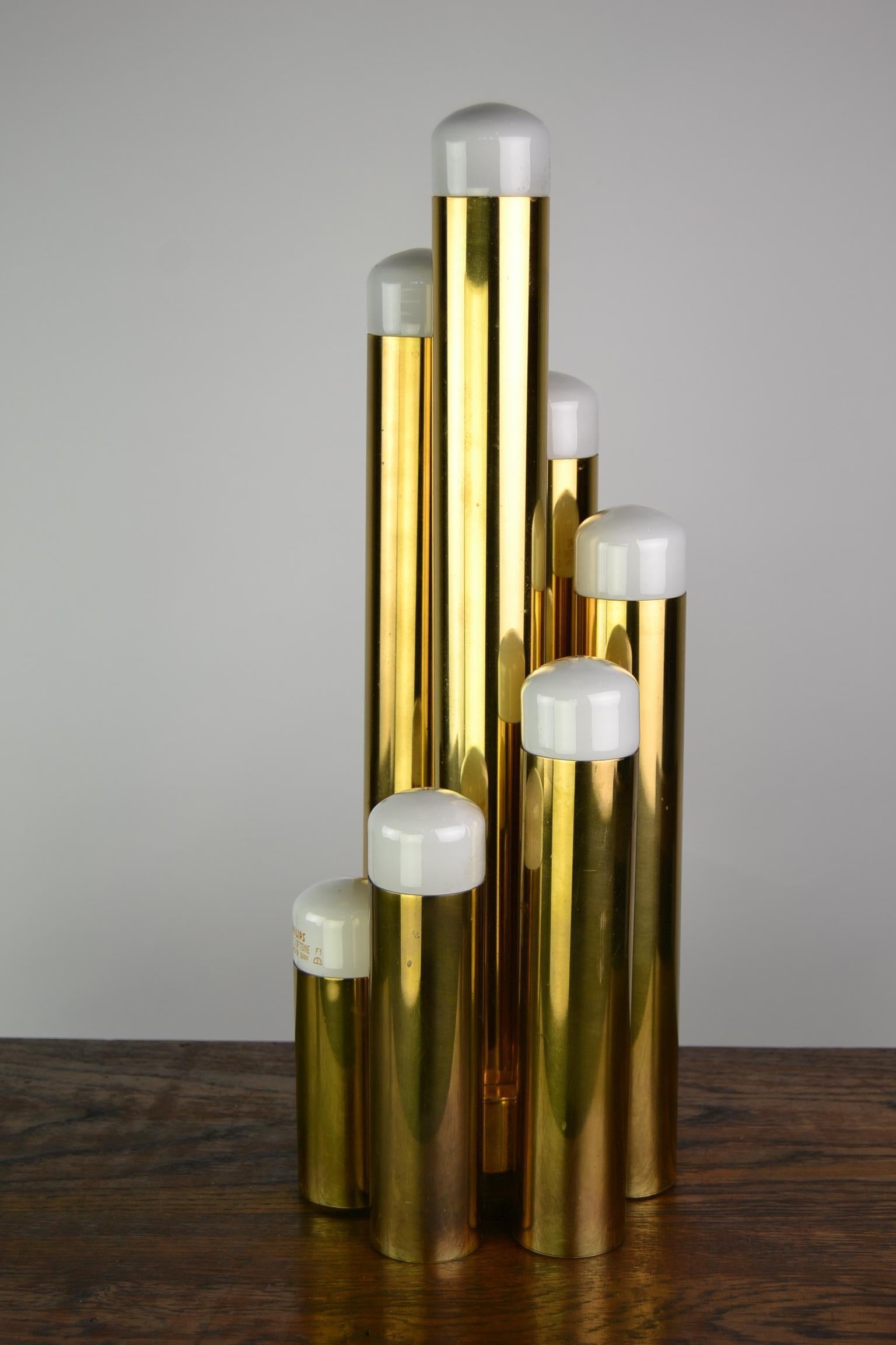 Tubular Brass Table Lamp by Gaetano Sciolari for Boulanger, 1970s  12