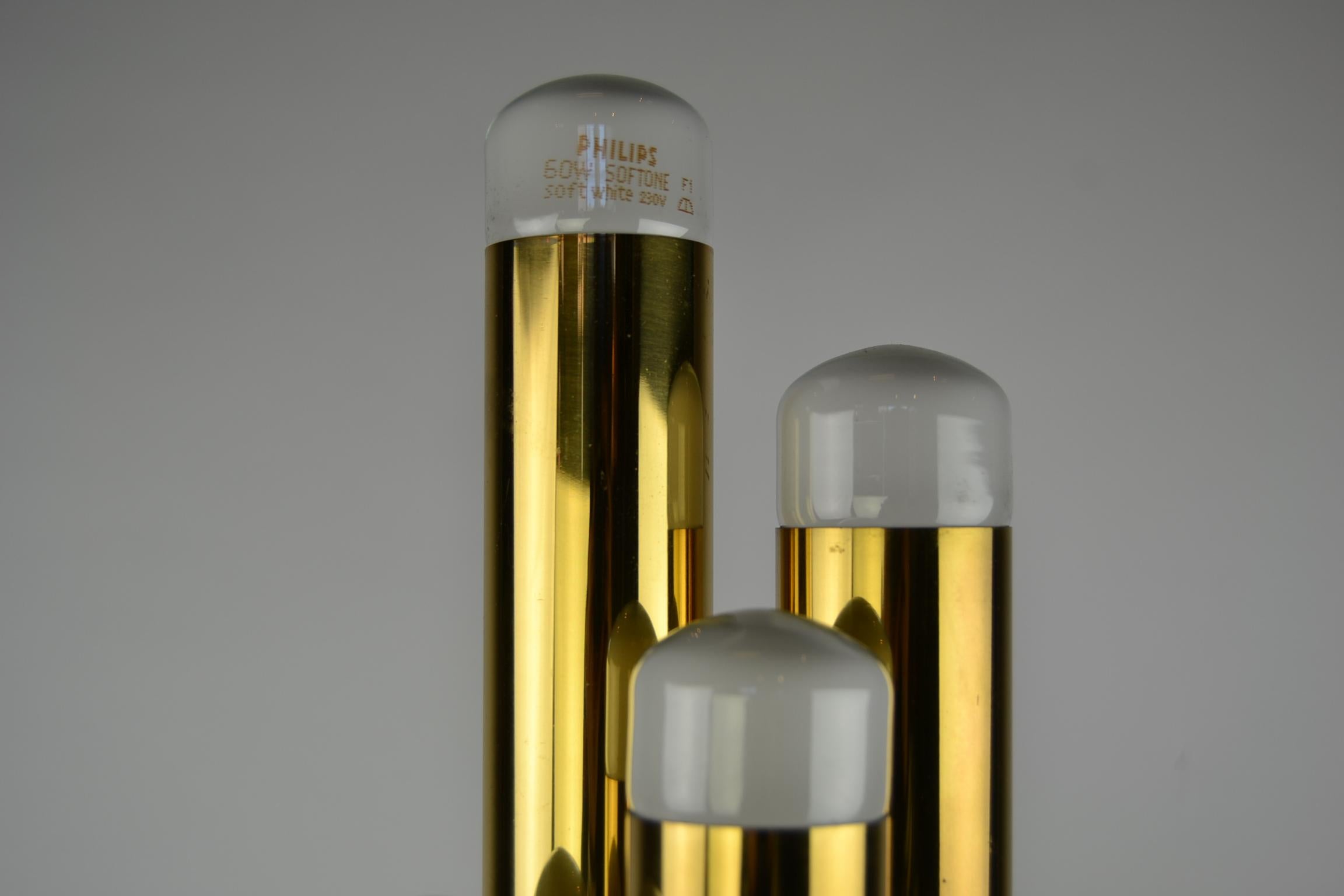 Tubular Brass Table Lamp by Gaetano Sciolari for Boulanger, 1970s  3