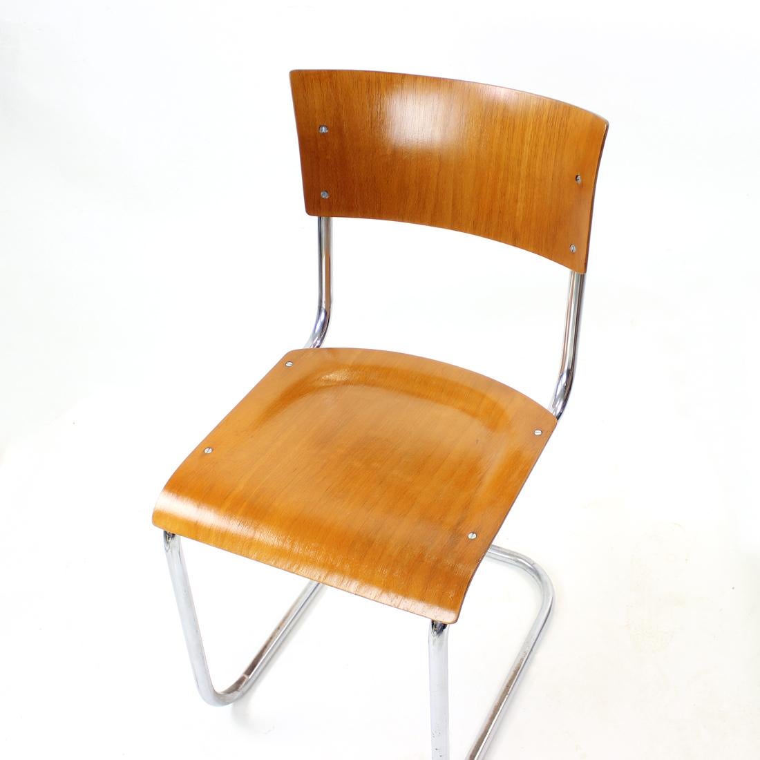Tubular Chair with Molded Plywood, Mart Stam Design for Thonet, 1950s 1