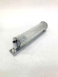Tubular Chiseled Glass and Chrome-Plated Wall Light, 1970s