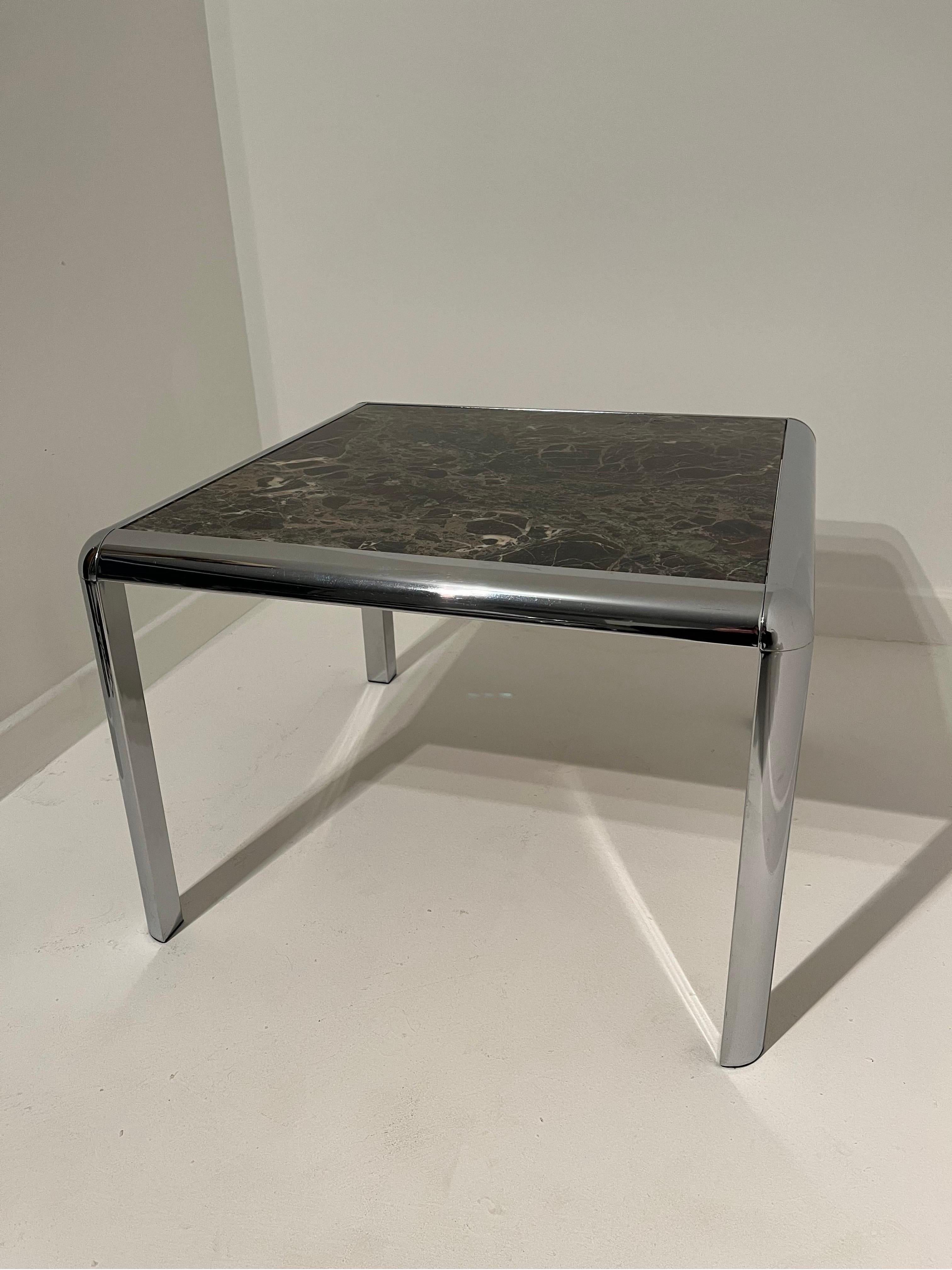 Tubular Chrome And Marble Coffee Table c1970s  For Sale 2