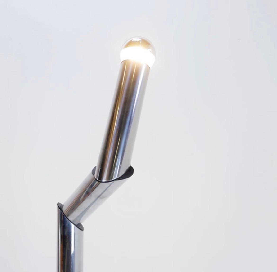 Mid-Century Modern Tubular Chrome articulated Floor Lamp
