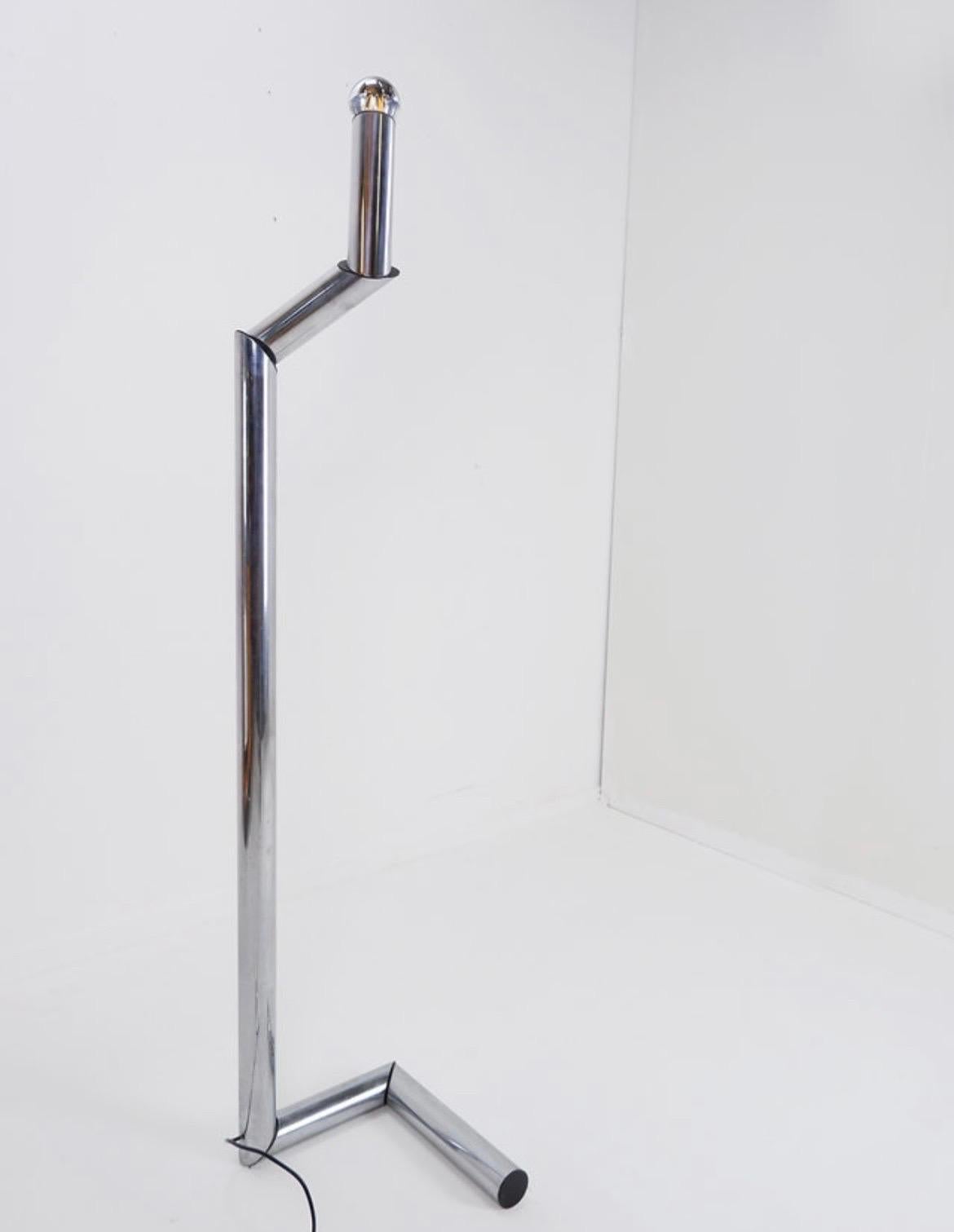Late 20th Century Tubular Chrome articulated Floor Lamp