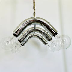 Tubular Chrome Chandelier by Esperia, Italy, c. 1970's
