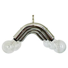 Lampadario tubolare in cromo di Esperia, Italia, 1970 ca.