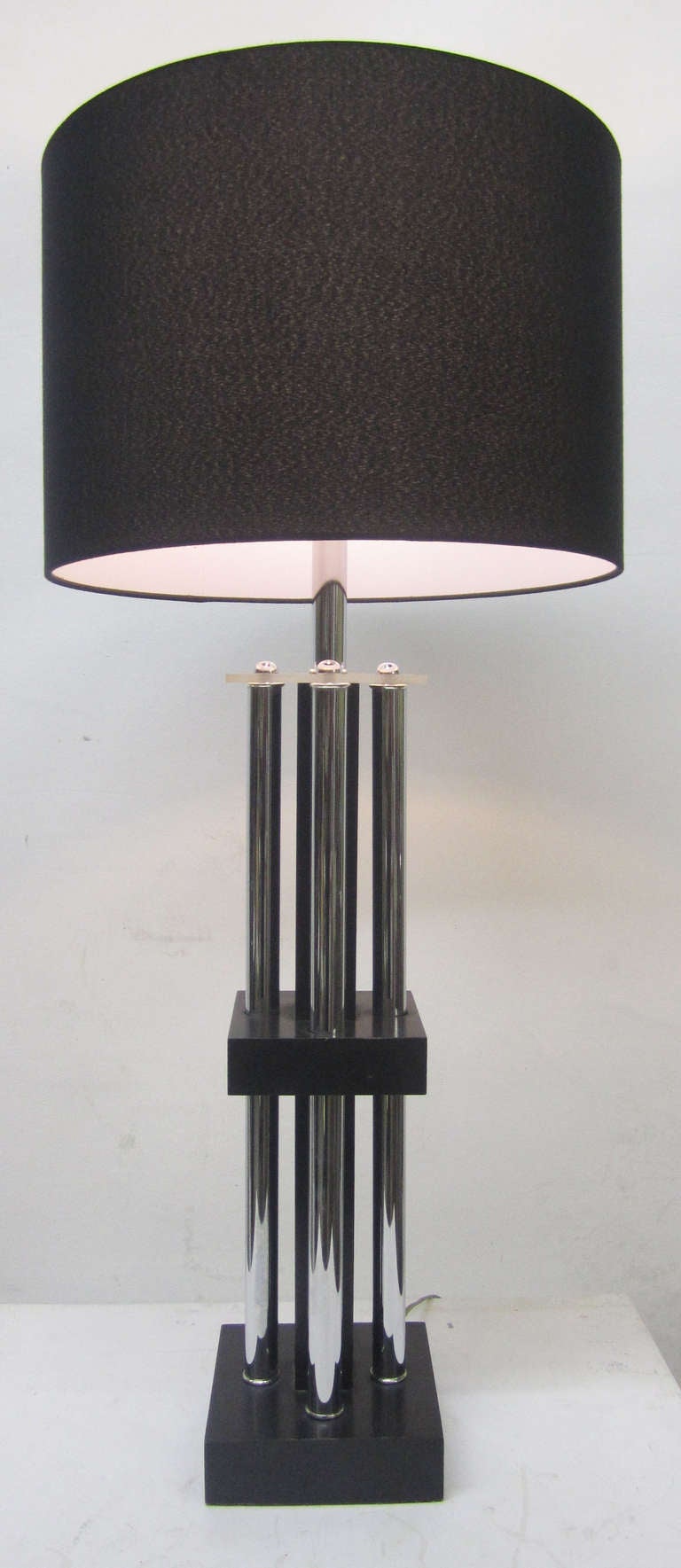 Mid-Century Modern Tubular Chrome Column Lamp For Sale