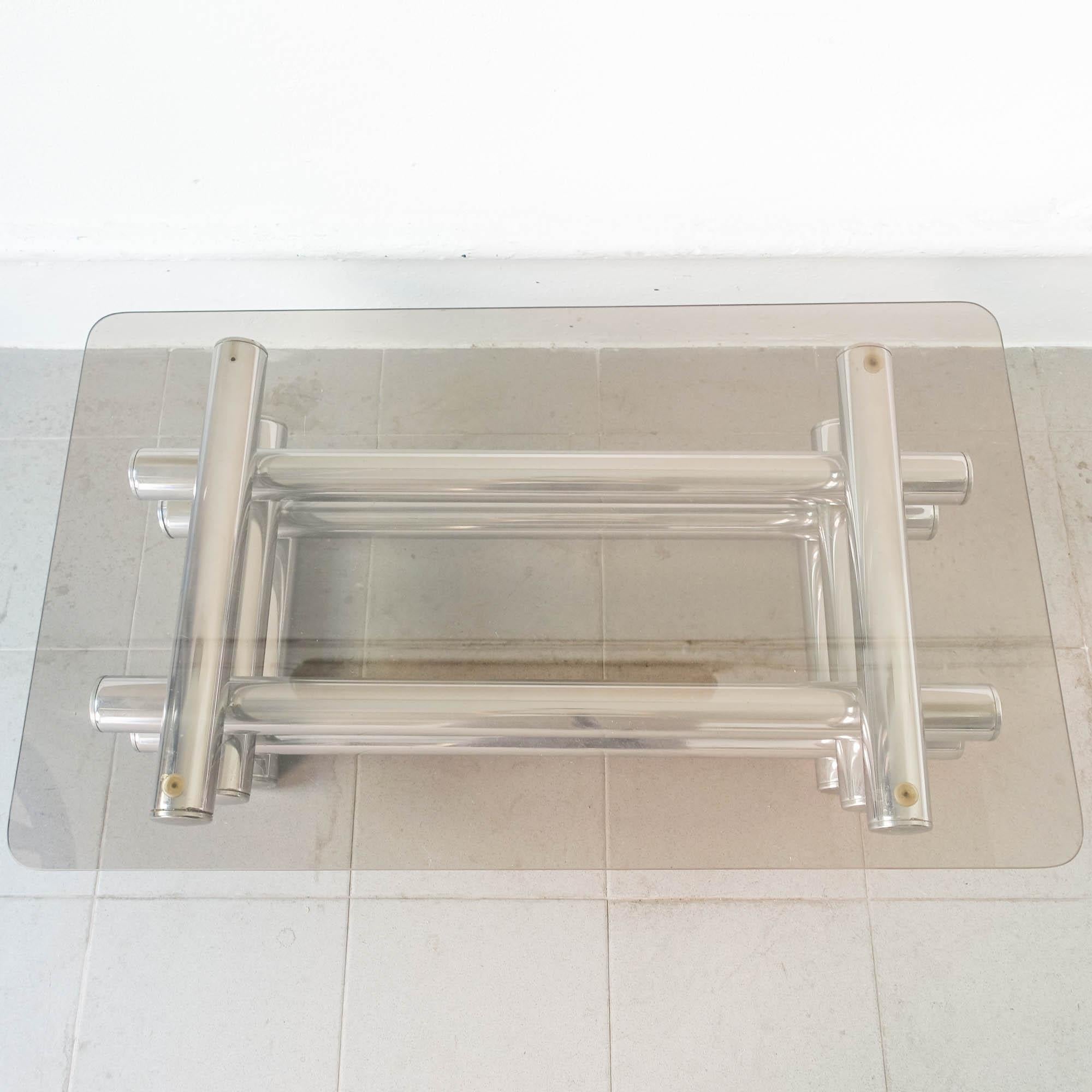Tubular Chrome & Glass Italian Coffee Table, 1970's 7