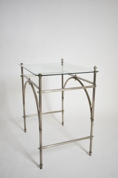 Tubular chrome iron and glass table, 1920s.