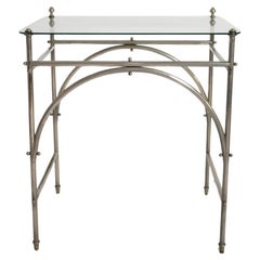 Tubular chrome iron and glass table, 1920s.