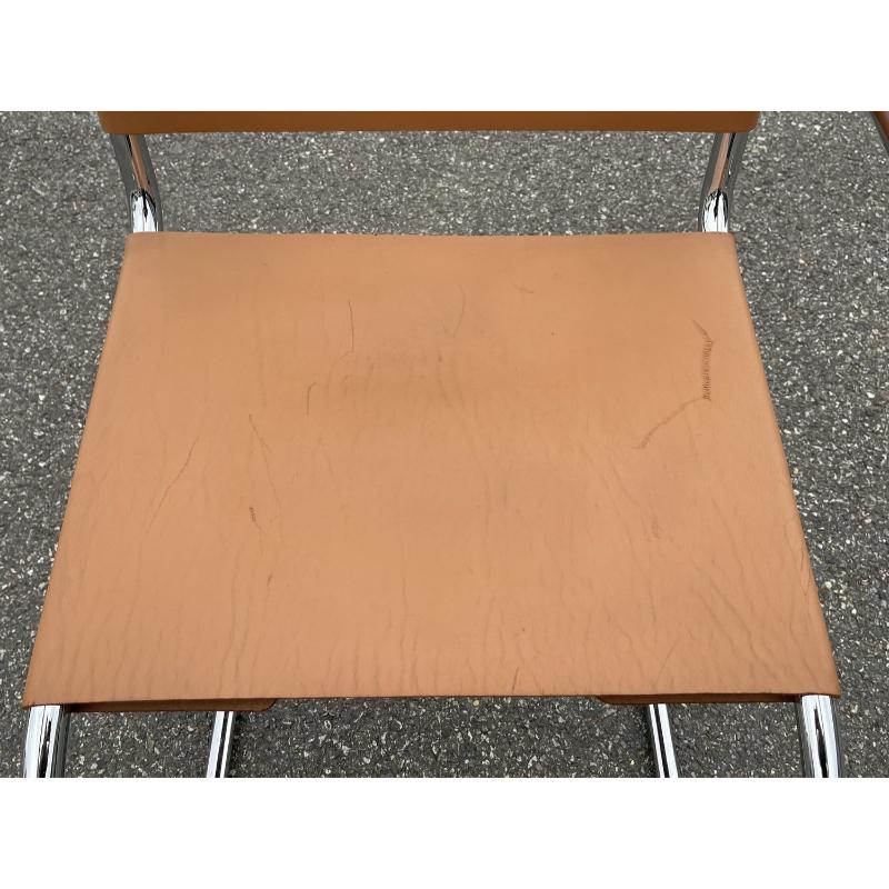 Sillón tubular de cromo y cuero MR20 de Ludwig Mies van der Rohe, Italia, años 80 en venta 8