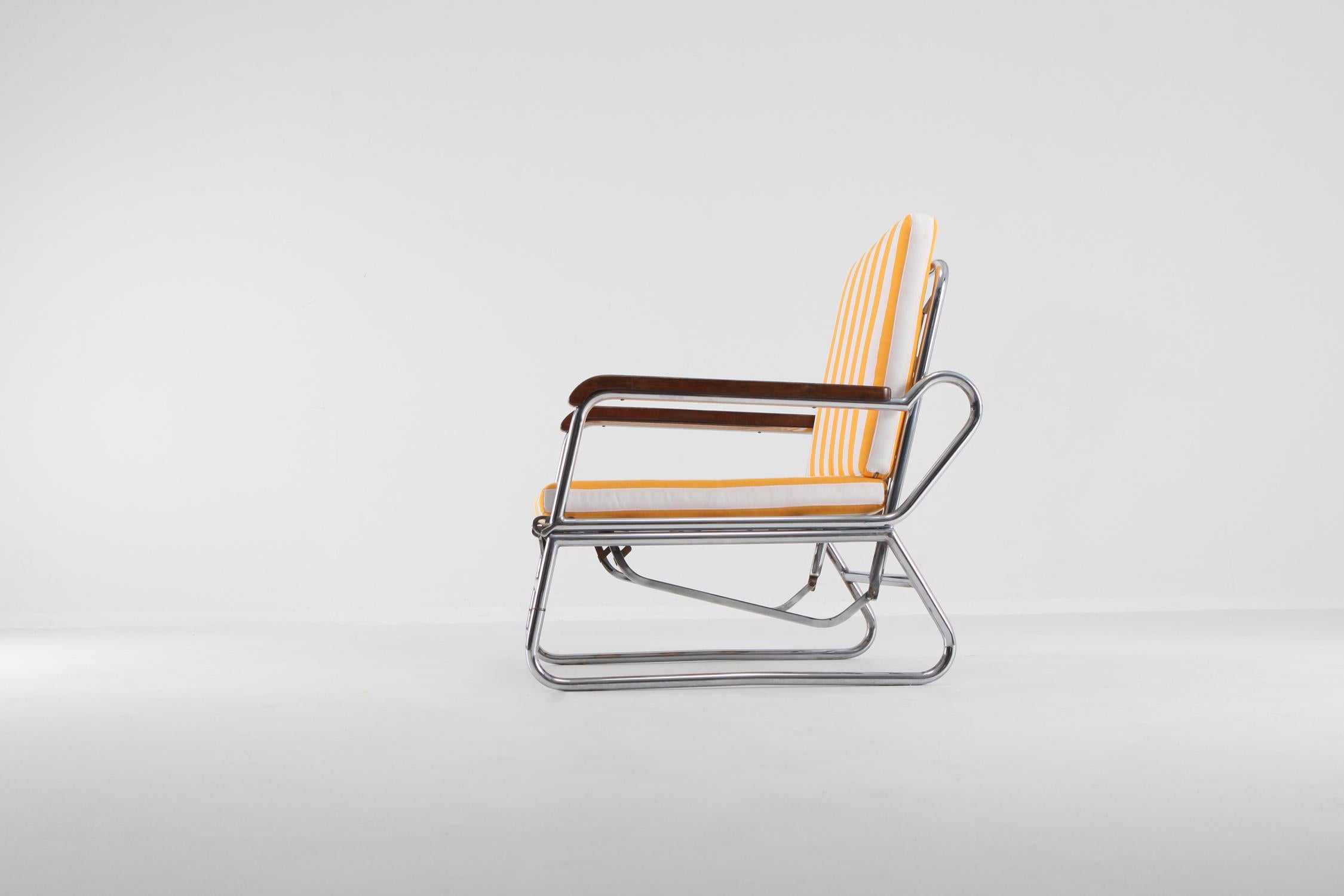 Tubular Chrome Lounge Chair, 1950s, Italy 1