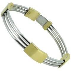 Tubular Contemporary Gold Bracelet