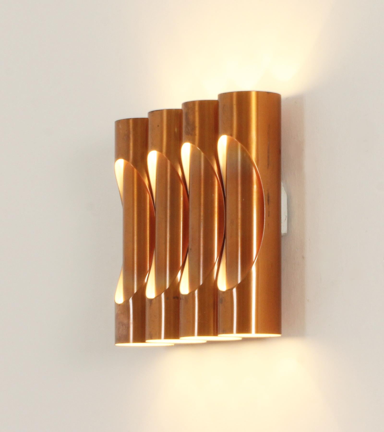 Tubular Copper Sconce, Spain, 1960's For Sale 6