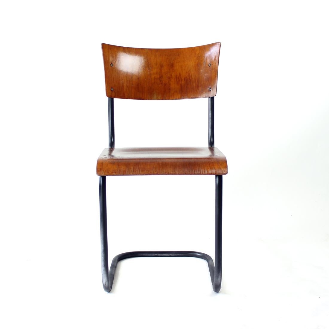 Czech Tubular Desk Chair By Kovona, 1950s For Sale