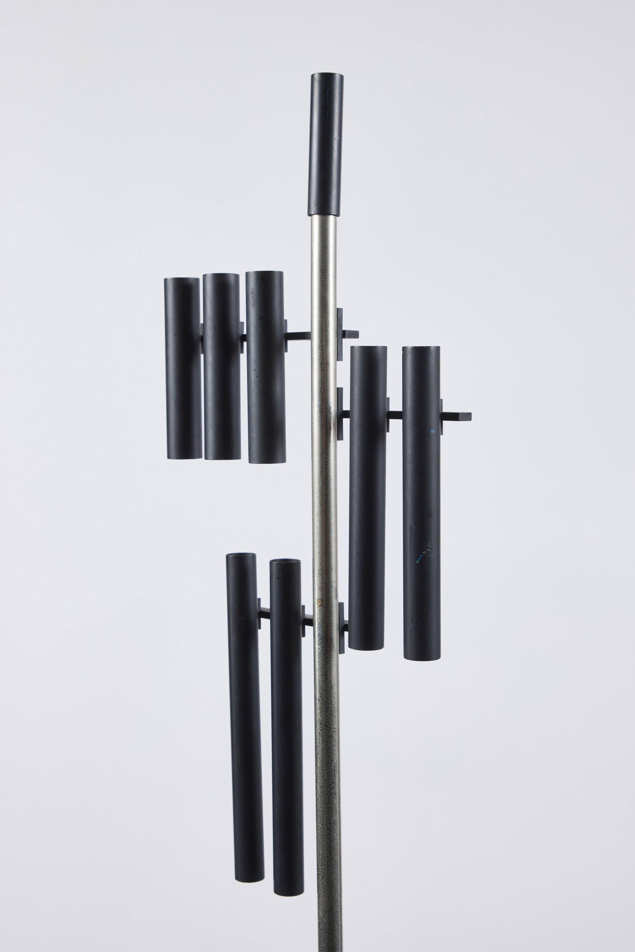 Tubular Floor Lamp by Oscar Torlasco In Excellent Condition For Sale In Studio City, CA