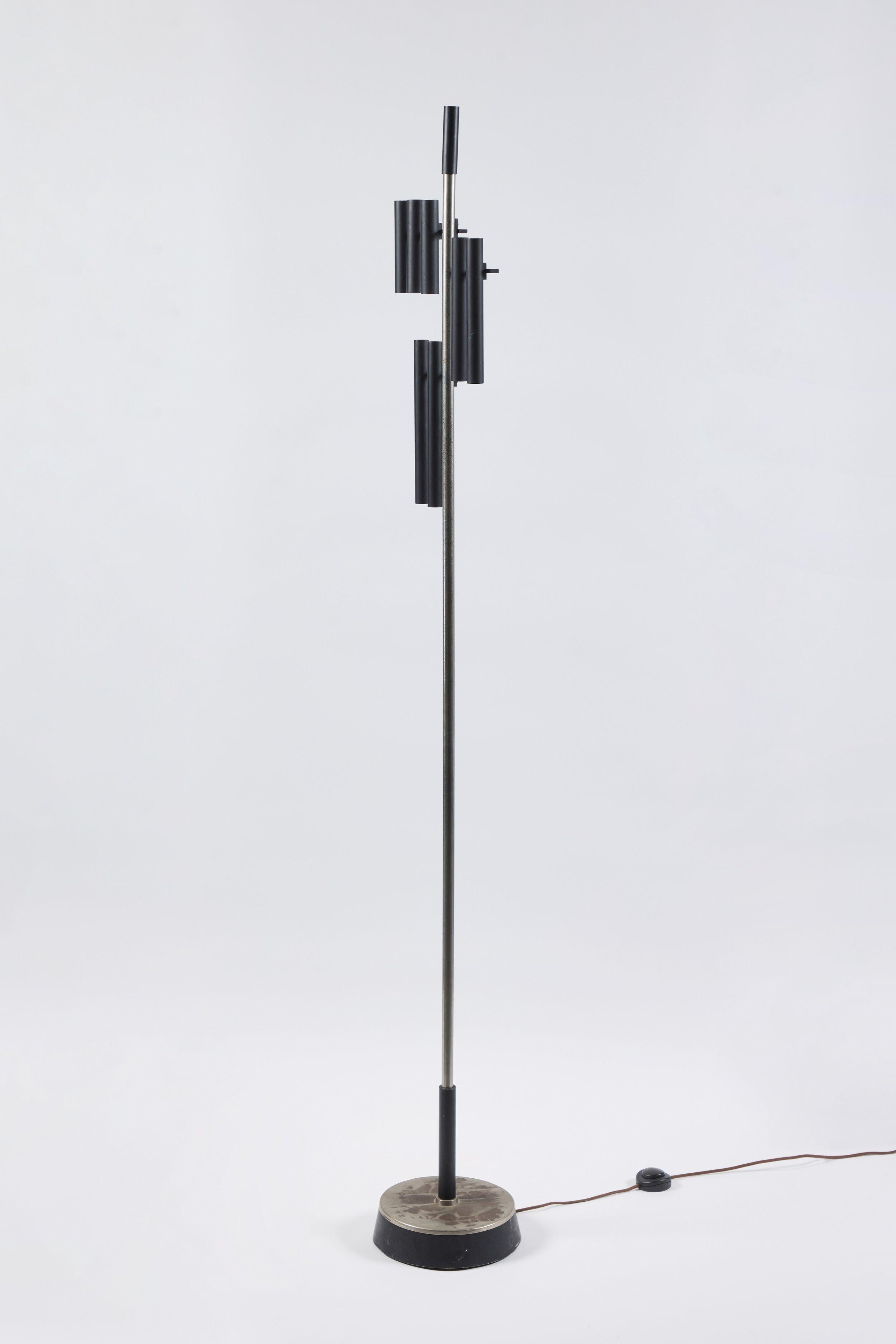 Metal Tubular Floor Lamp by Oscar Torlasco For Sale