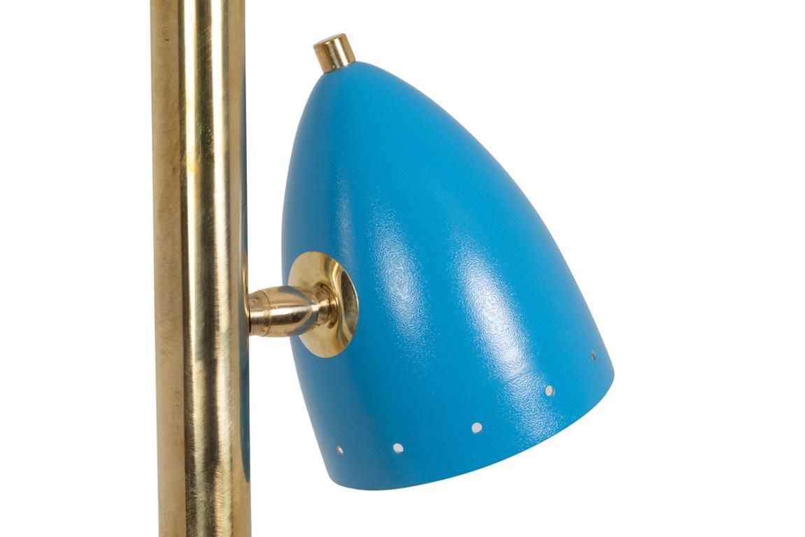 Brass Tubular hanging lamp in patinated and lacquered brass. Contemporary For Sale
