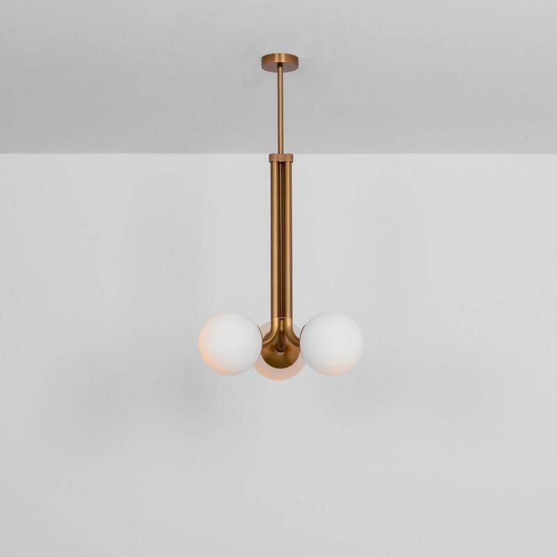 Modern Tubular MD Brass Pendant Light by Schwung For Sale