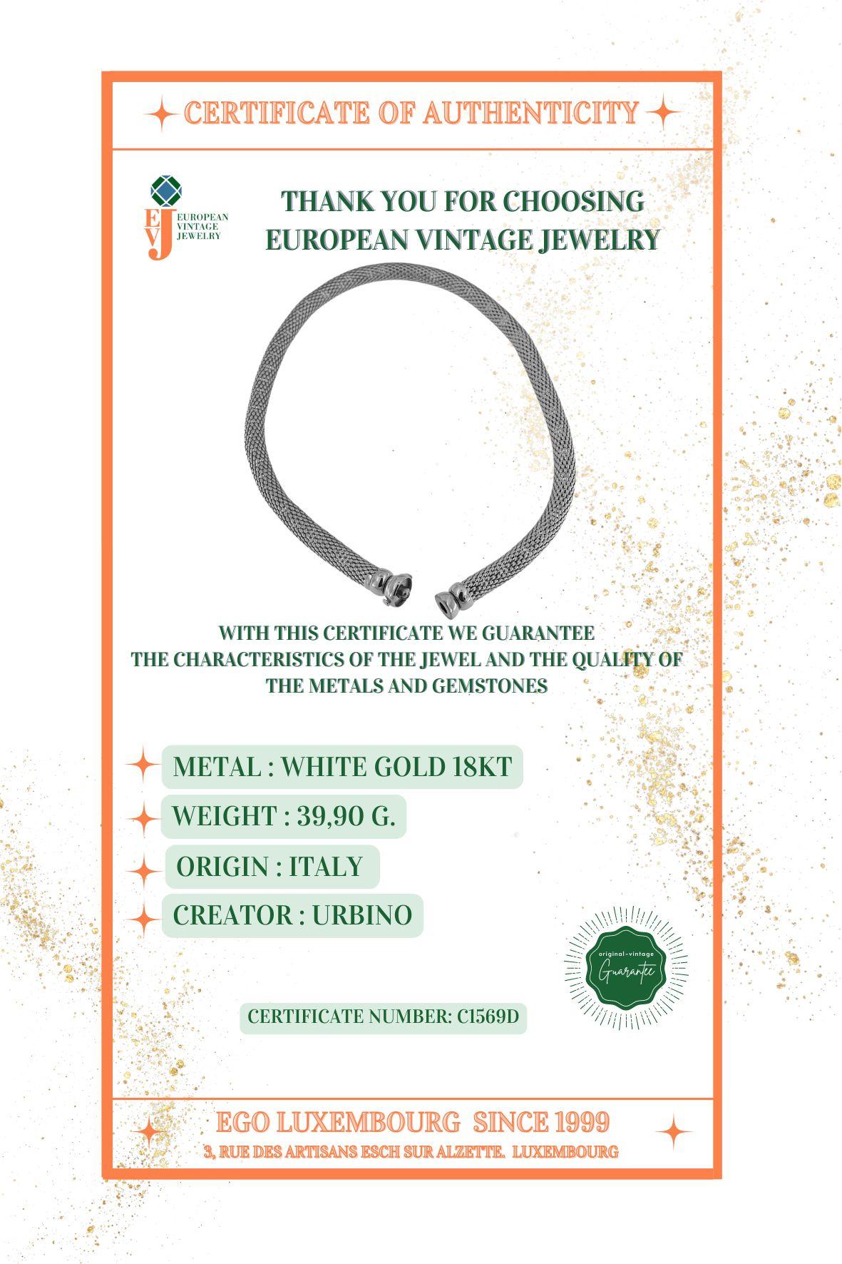 Collana Tubular Mesh in oro bianco di Urbino in vendita 5