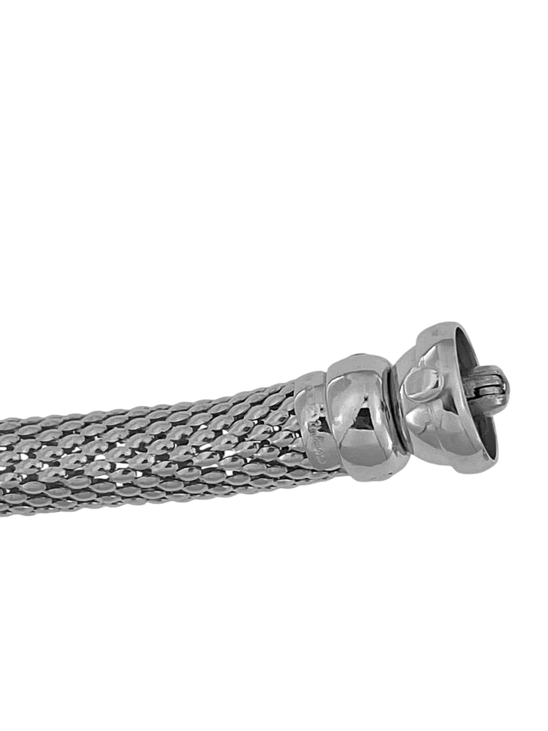 Moderno Collana Tubular Mesh in oro bianco di Urbino in vendita