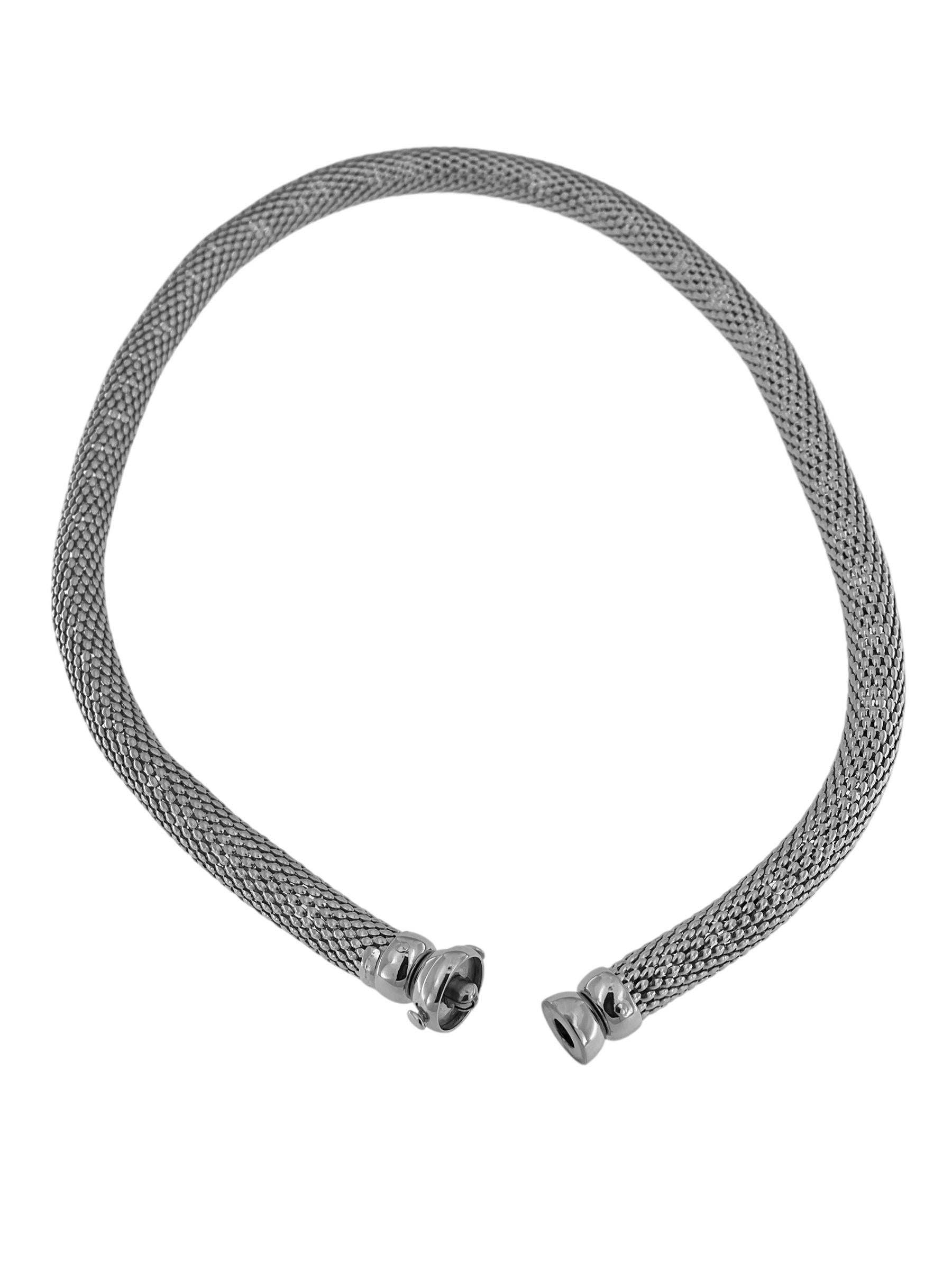 da uomo o donna Collana Tubular Mesh in oro bianco di Urbino in vendita
