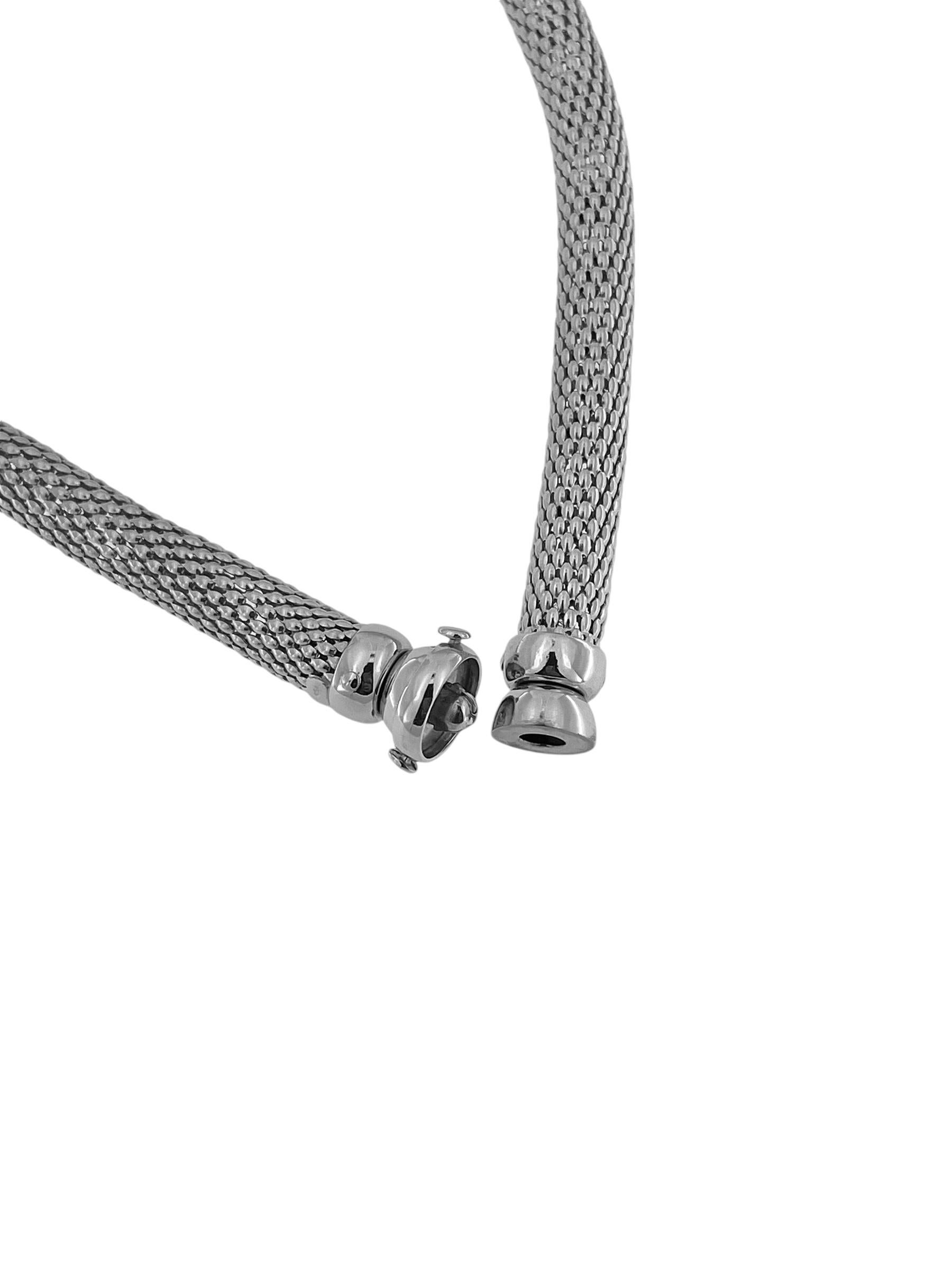 Collana Tubular Mesh in oro bianco di Urbino in vendita 1